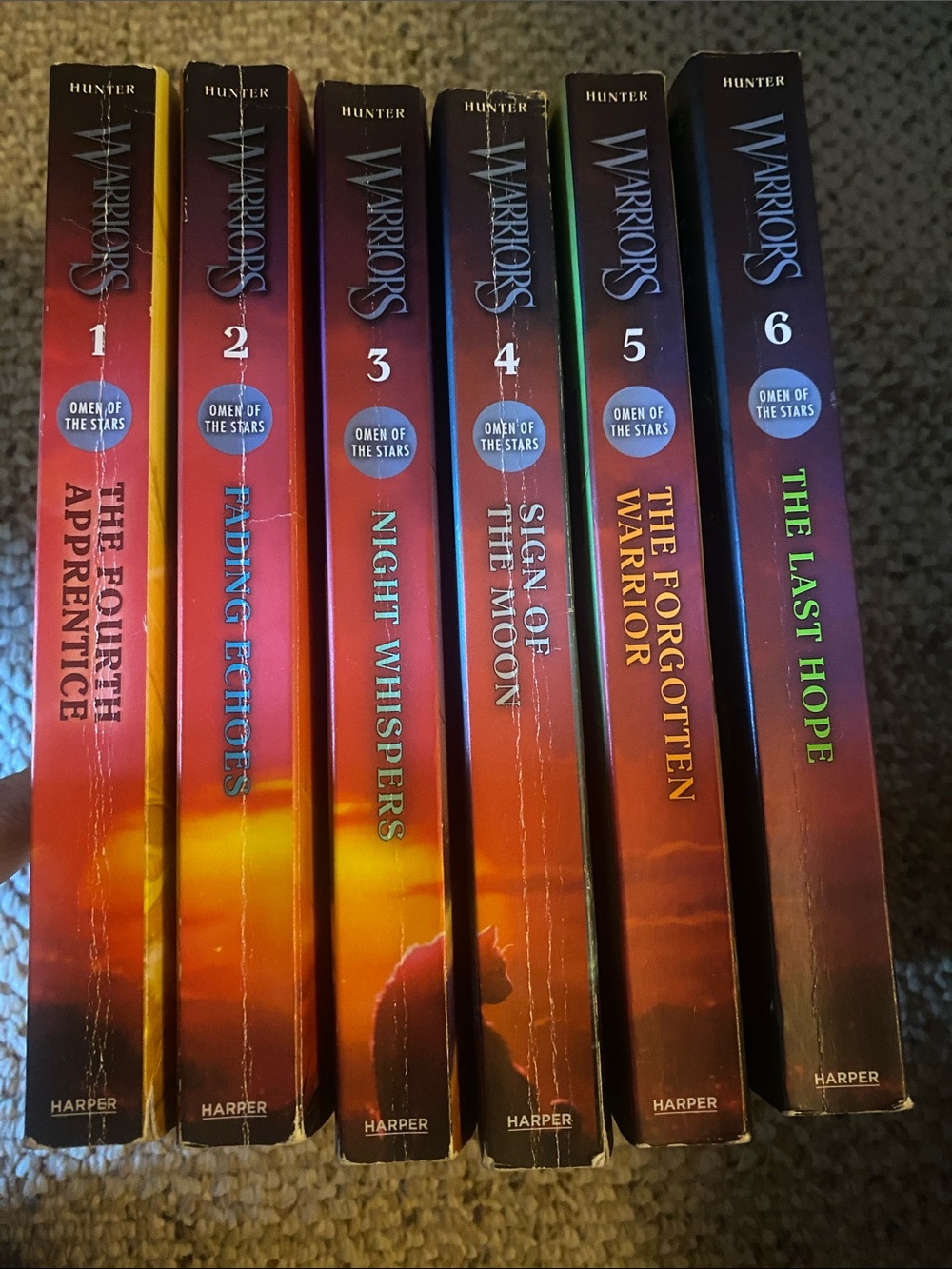 Warriors Omen of the Stars Set — Sunset Red and Orange Spines